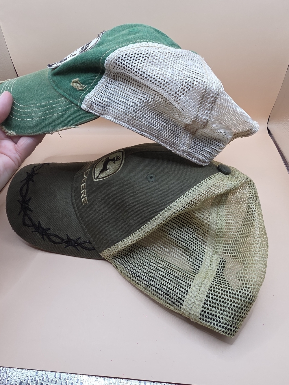 Farmer Hat Lot John Deere Wild Oates Farm Life Snapback - Picture 3 of 9